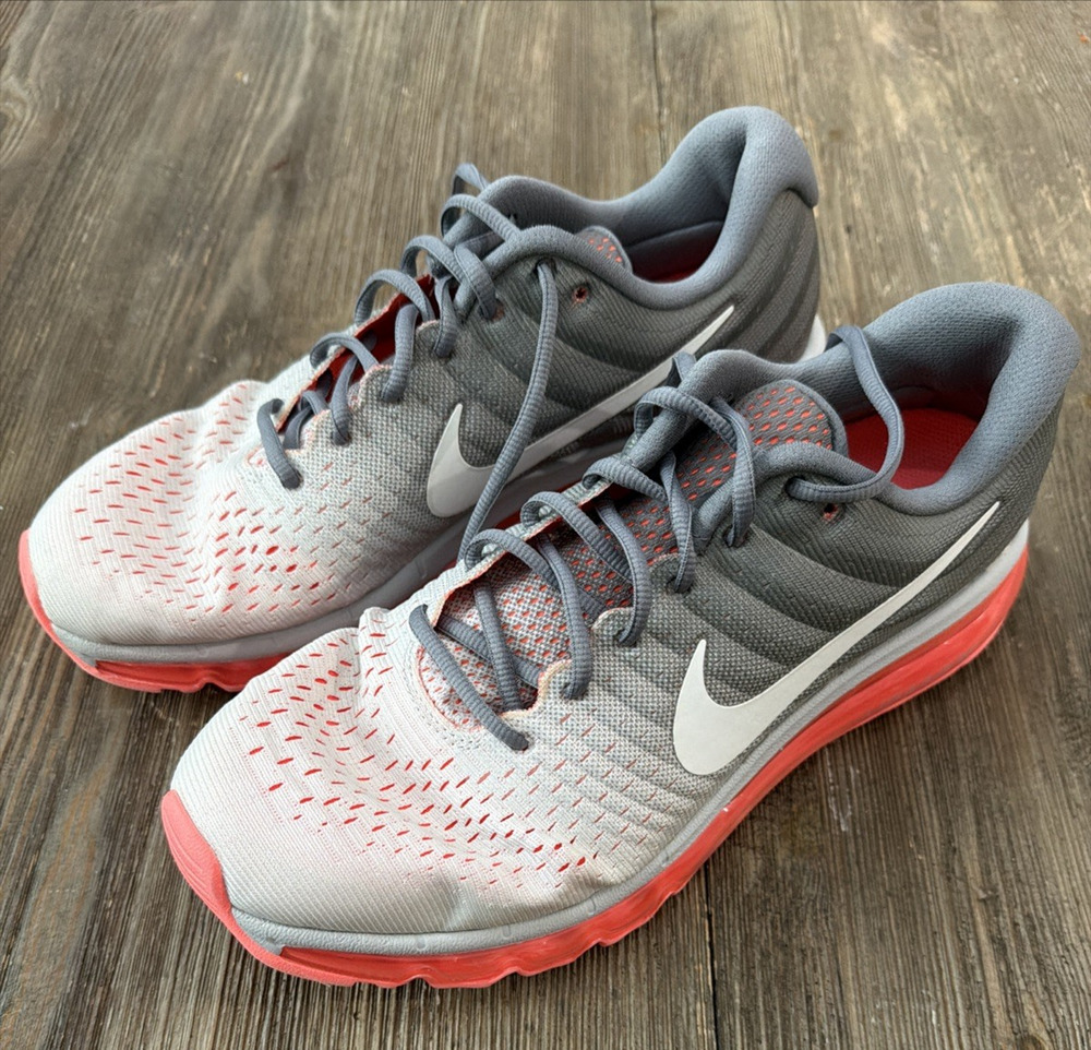 Nike Air Max 2017 Womens Size 12 Shoes 849560 007 Grey Pink Sneakers hot lava